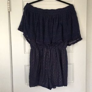 Anthro navy romper